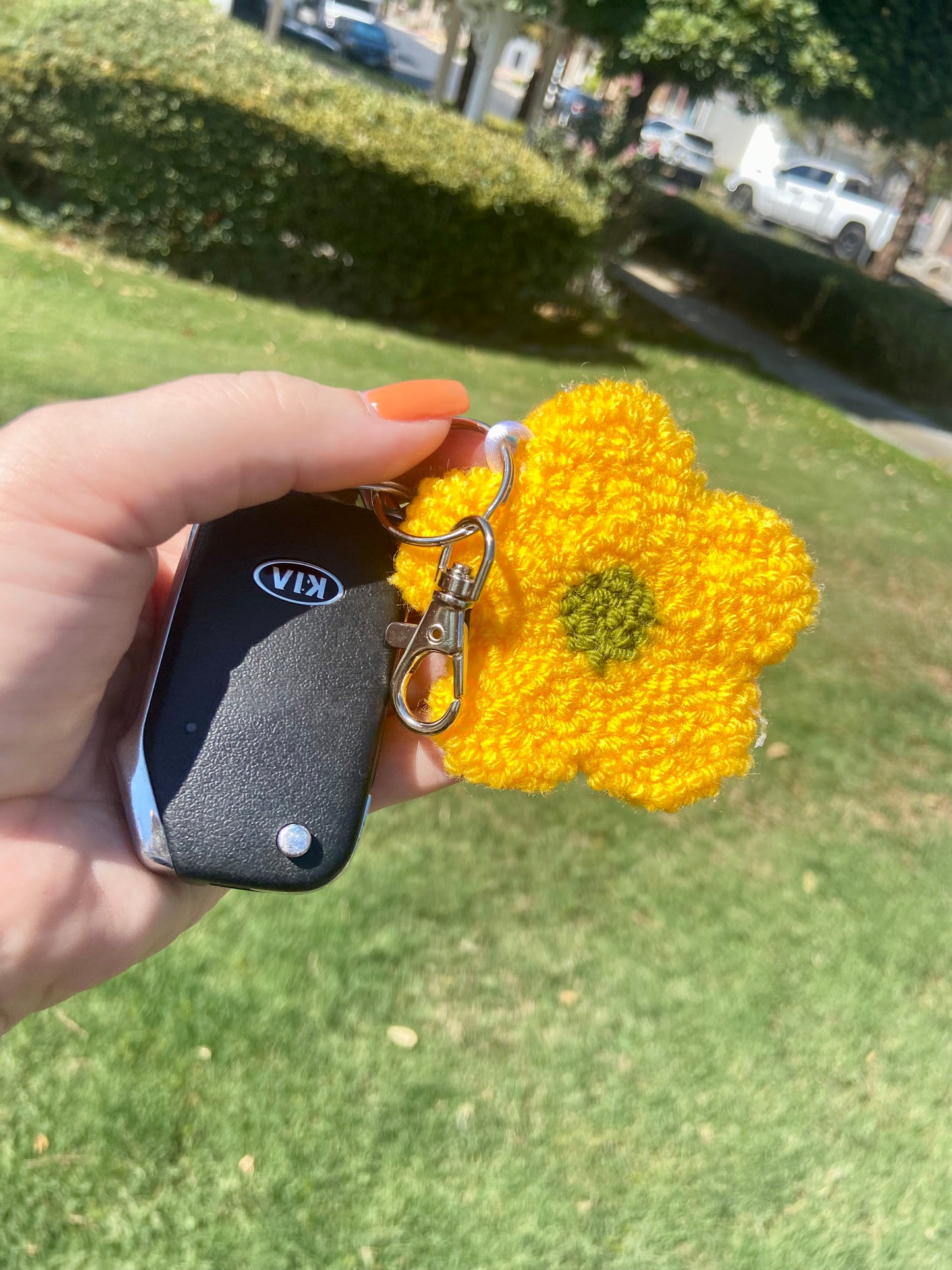 Yellow Floral Keychain