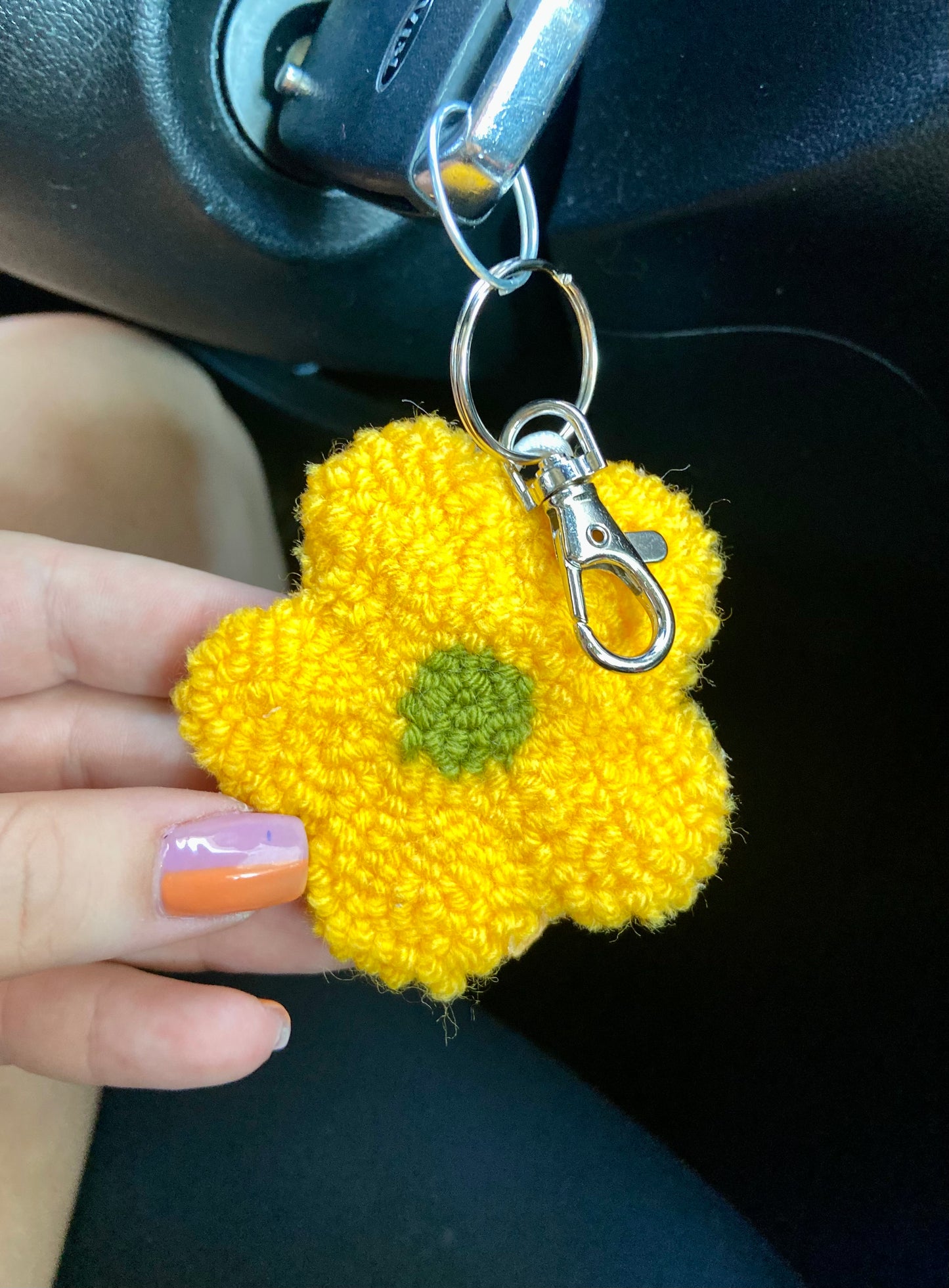 Yellow Floral Keychain
