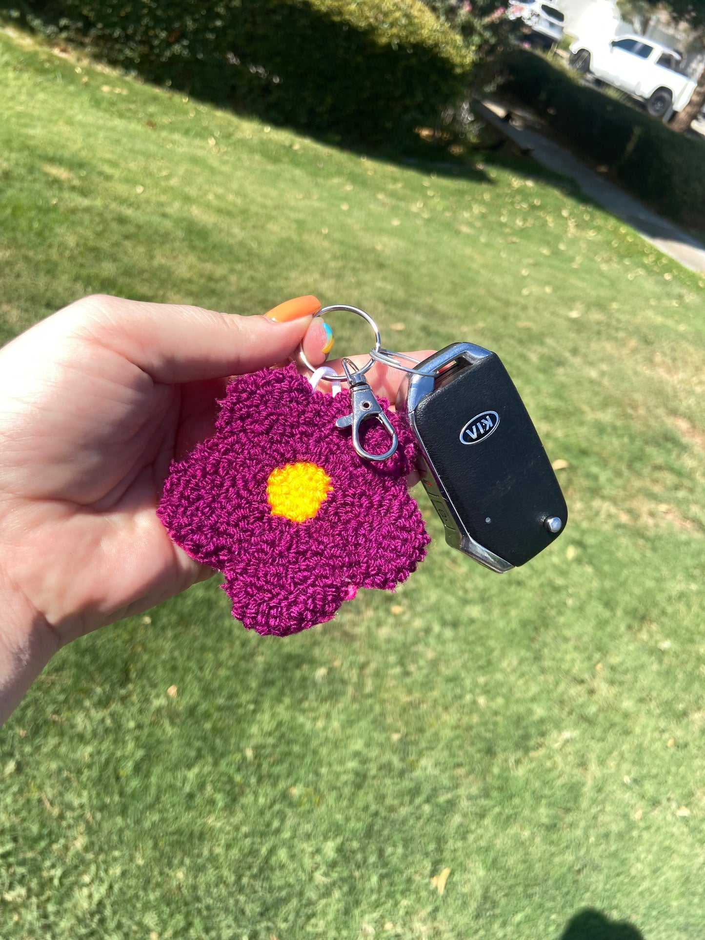 Purple Floral Keychain