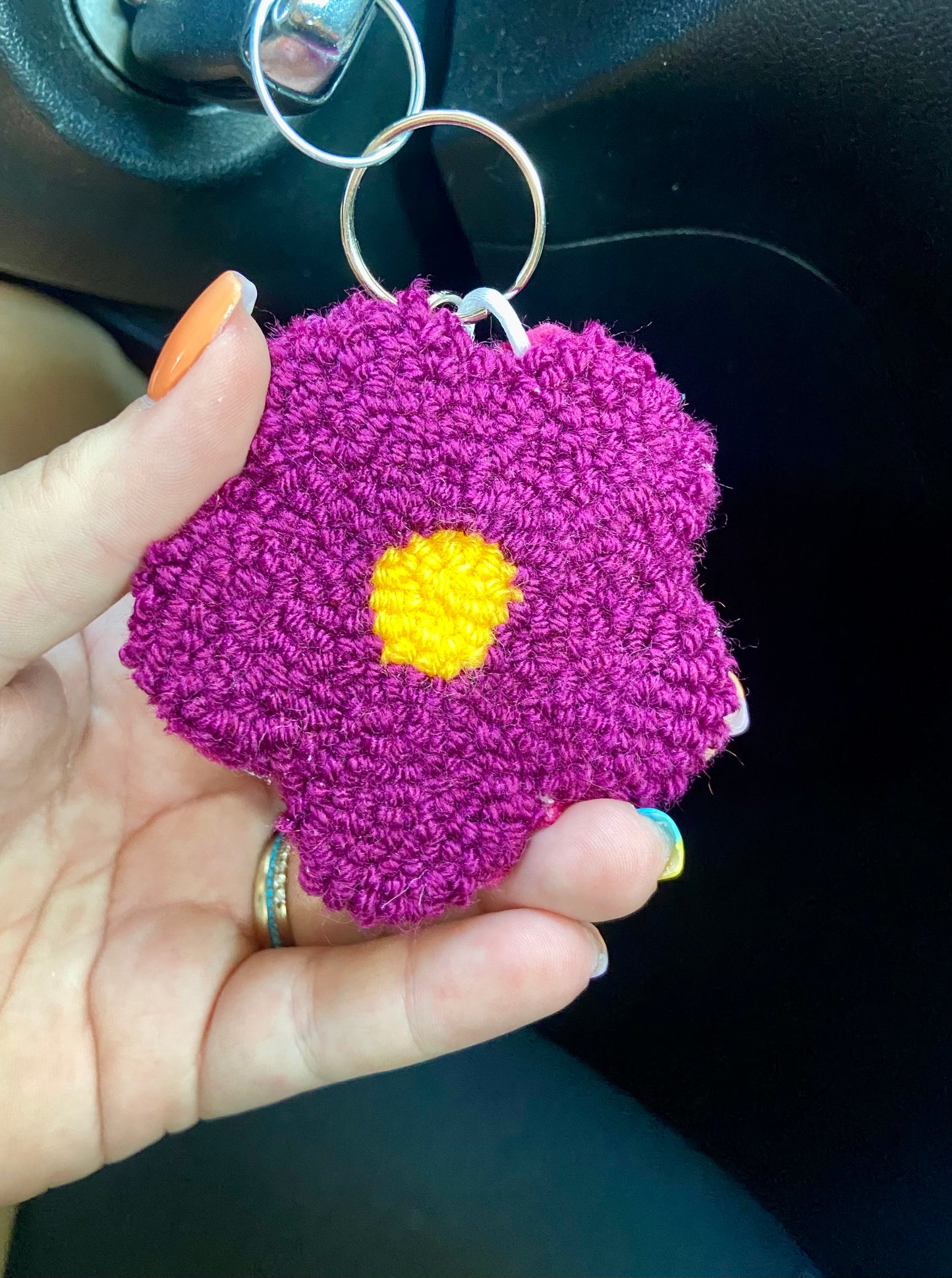 Purple Floral Keychain