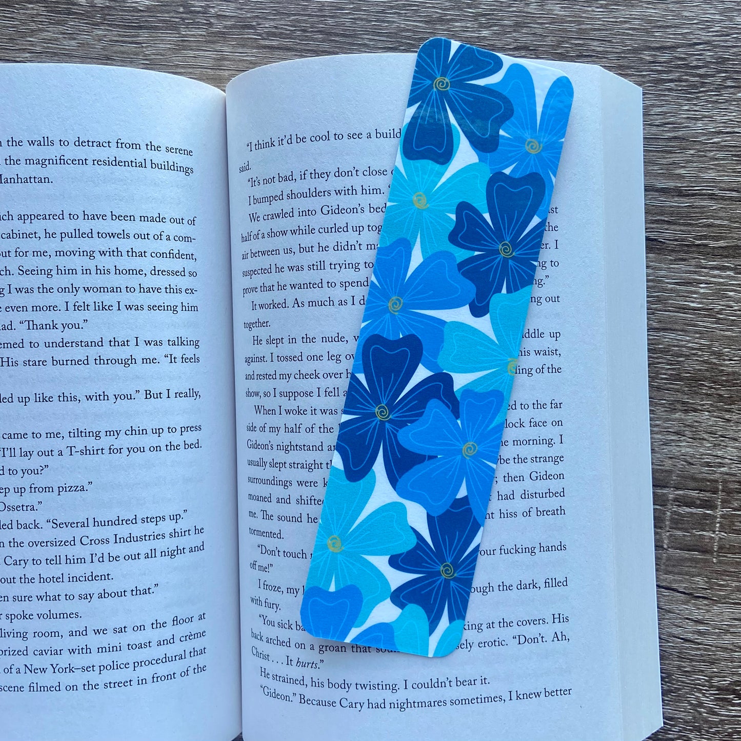 Blue Floral Bookmark