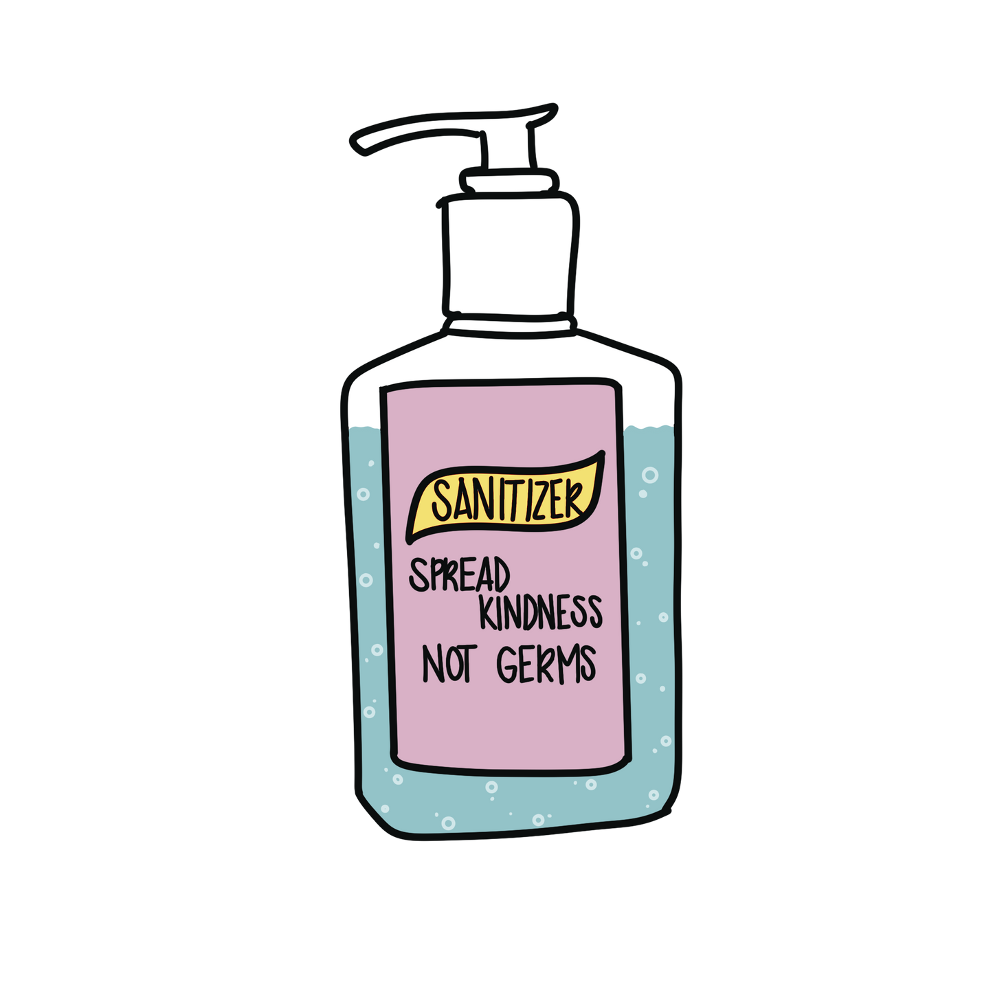 Spread Kindness, Not Germs Sticker