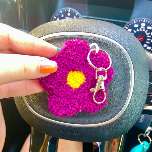 Purple Floral Keychain