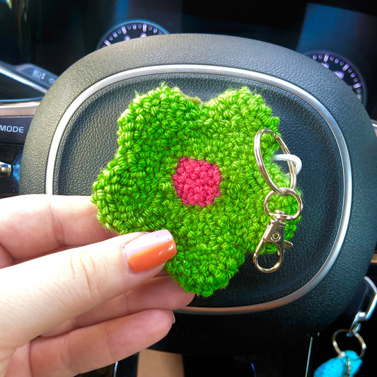 Green Floral Keychain