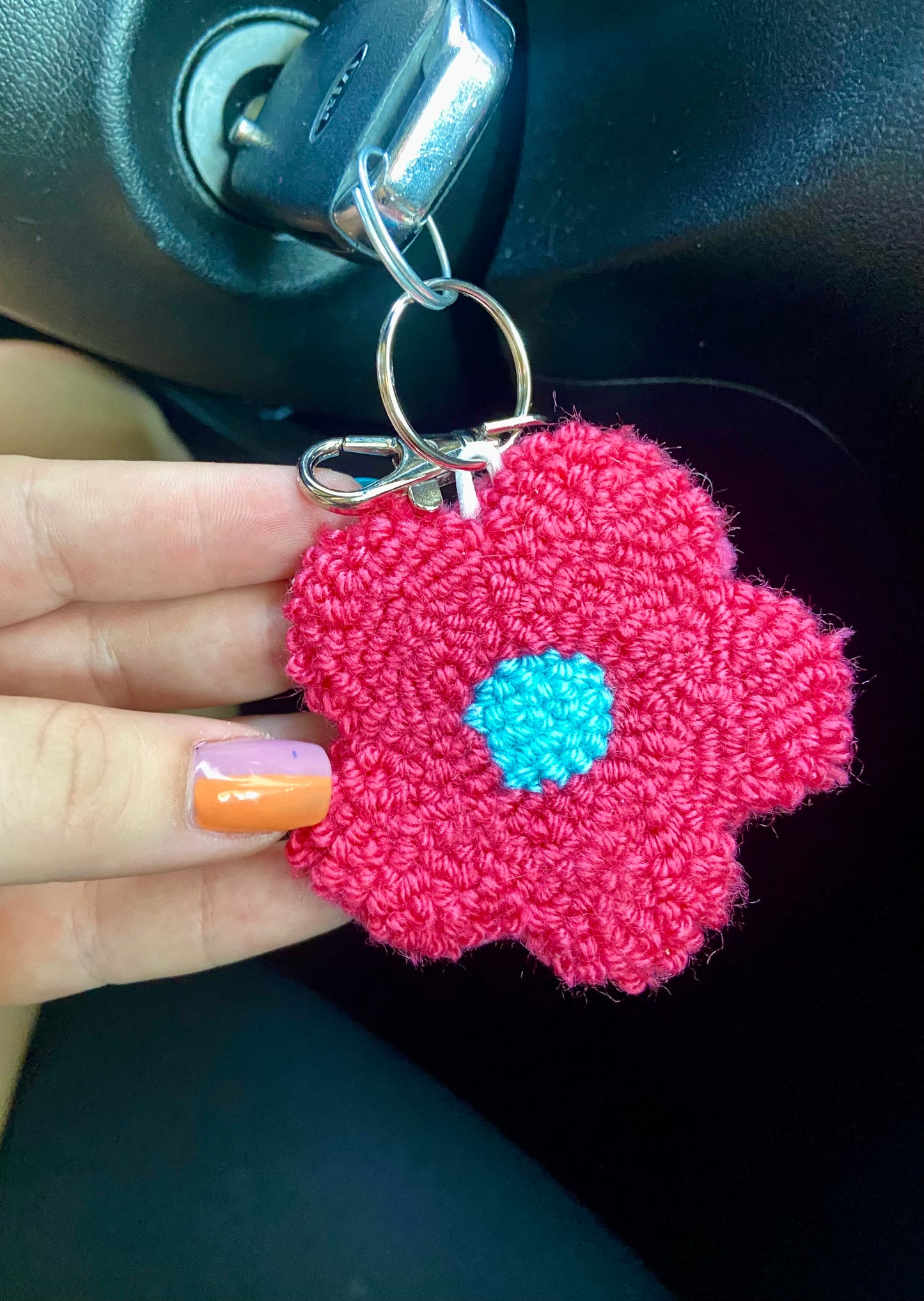 Pink floral Keychain