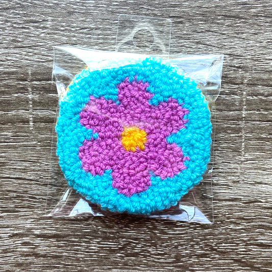 Purple and Blue Floral Coaster