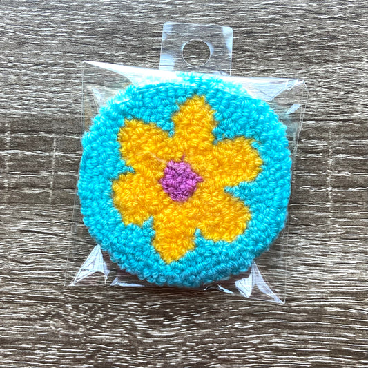 Yellow and Blue Floral Coaster