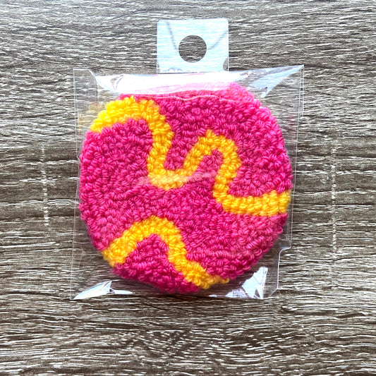 Pink and Yellow Coaster