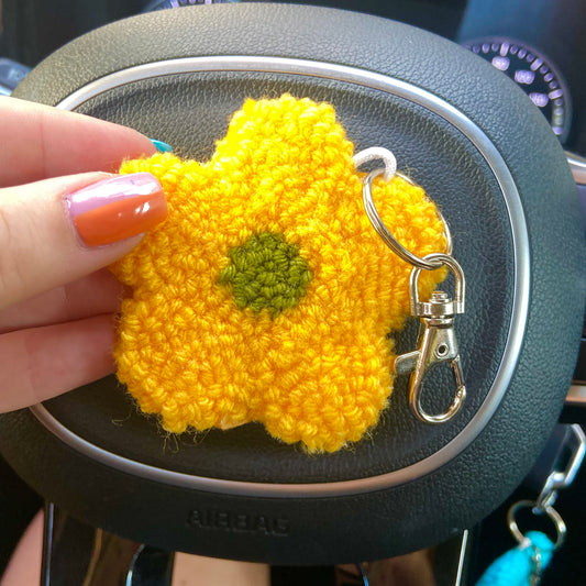 Yellow Floral Keychain