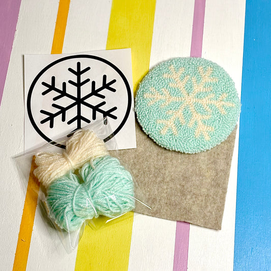 Snowflake Mug Rug Kit, NO FRAME/NEEDLE