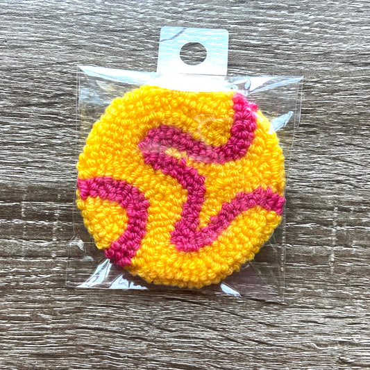 Pink and Yellow Swirl Coaster