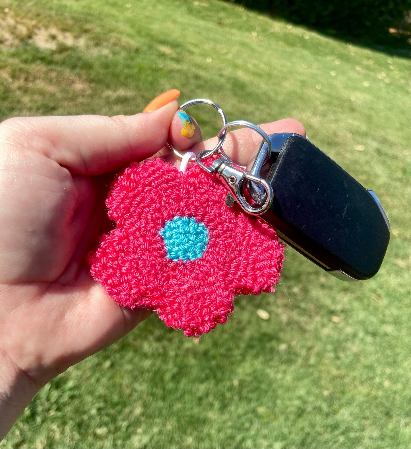 Pink floral Keychain