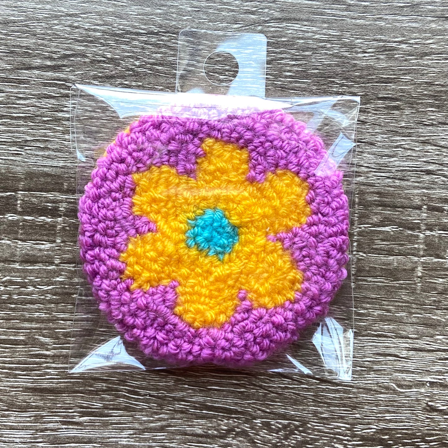 Purple and Yellow Floral Coaster