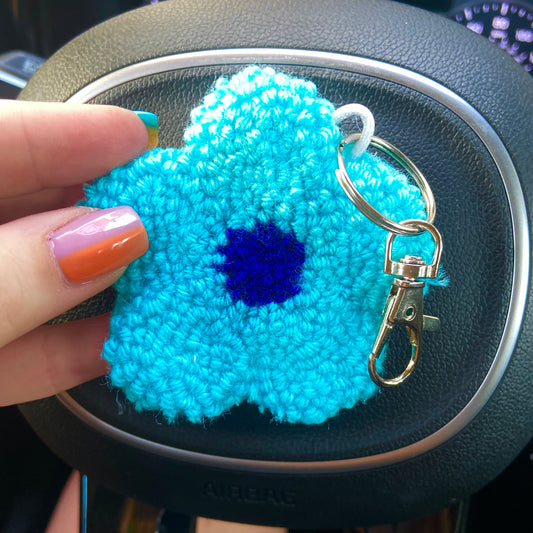 Blue Floral Keychain