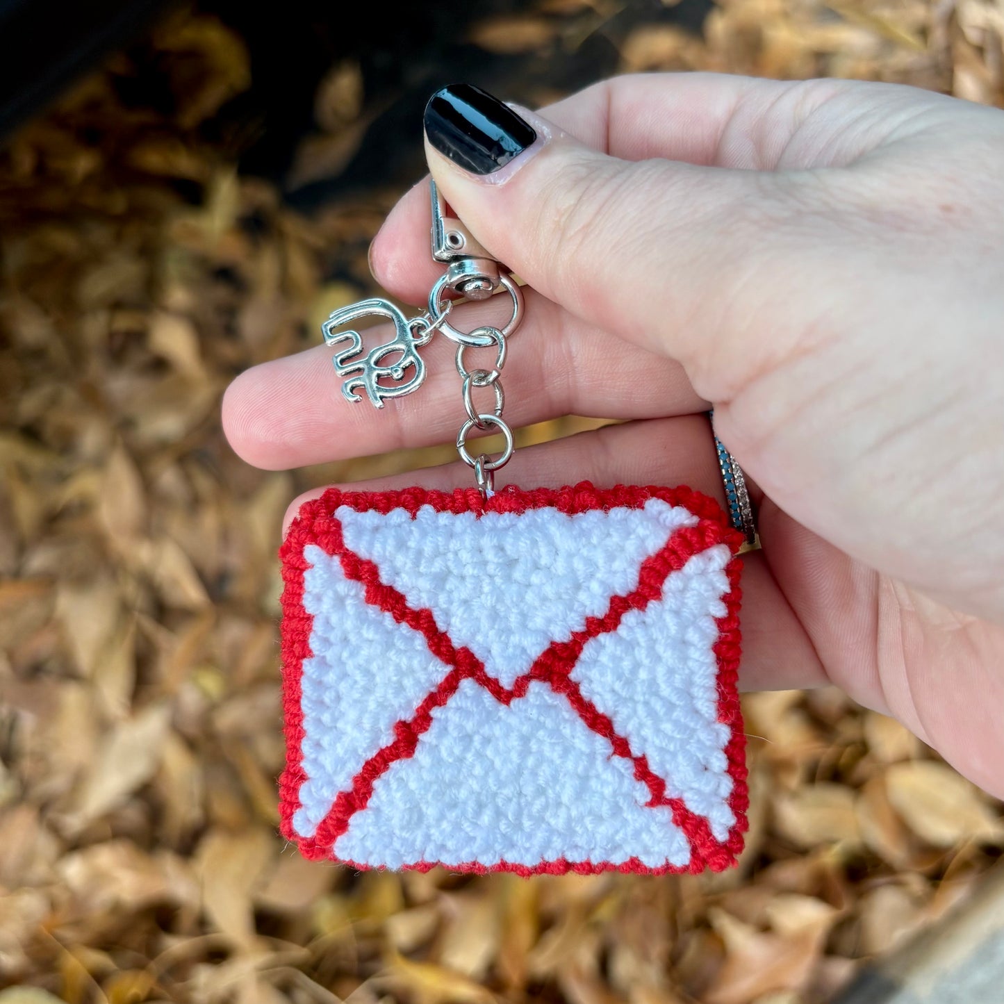 Punch Needle Valentines Keychains