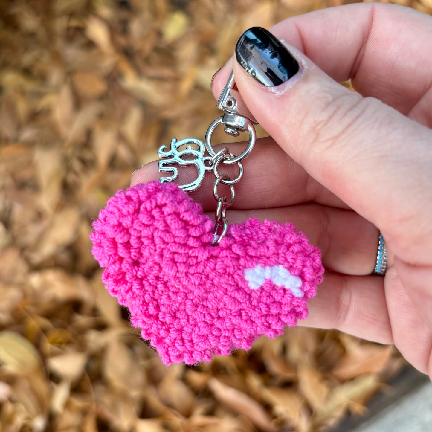 Punch Needle Valentines Keychains